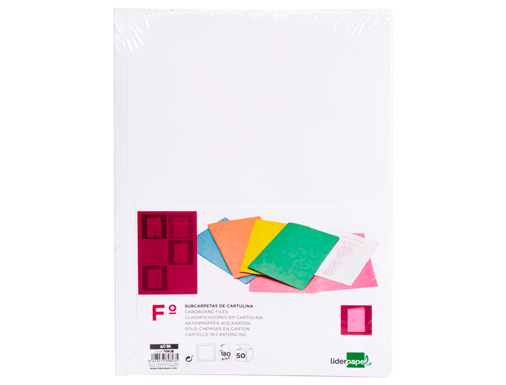 LIDERPAPEL - Subcarpeta folio blanco 180g/m2 (Ref. SC36)