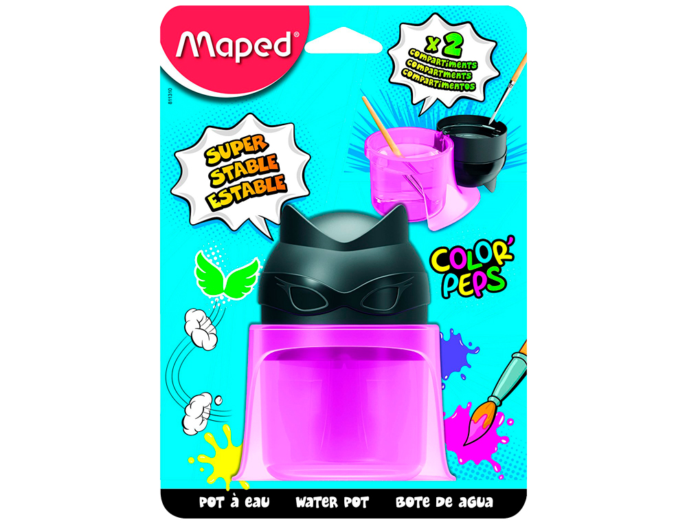 MAPED - Limpiador de pinceles color peps 2 compartimentos superheroes (Ref. 811310)