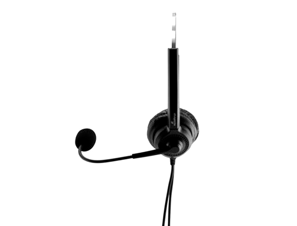 MEDIARANGE - Auricular biaural diadema con microfono cable 2 mt (Ref. MROS304)