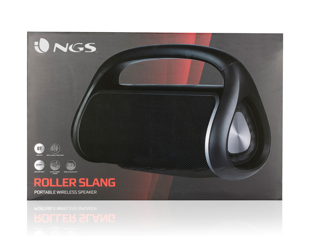 NGS - Altavoz bluetooth roller slang portatil con asa 40 w usb micro sd aux in (Ref. ROLLERSLANG)