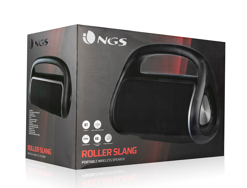 NGS - Altavoz bluetooth roller slang portatil con asa 40 w usb micro sd aux in (Ref. ROLLERSLANG)