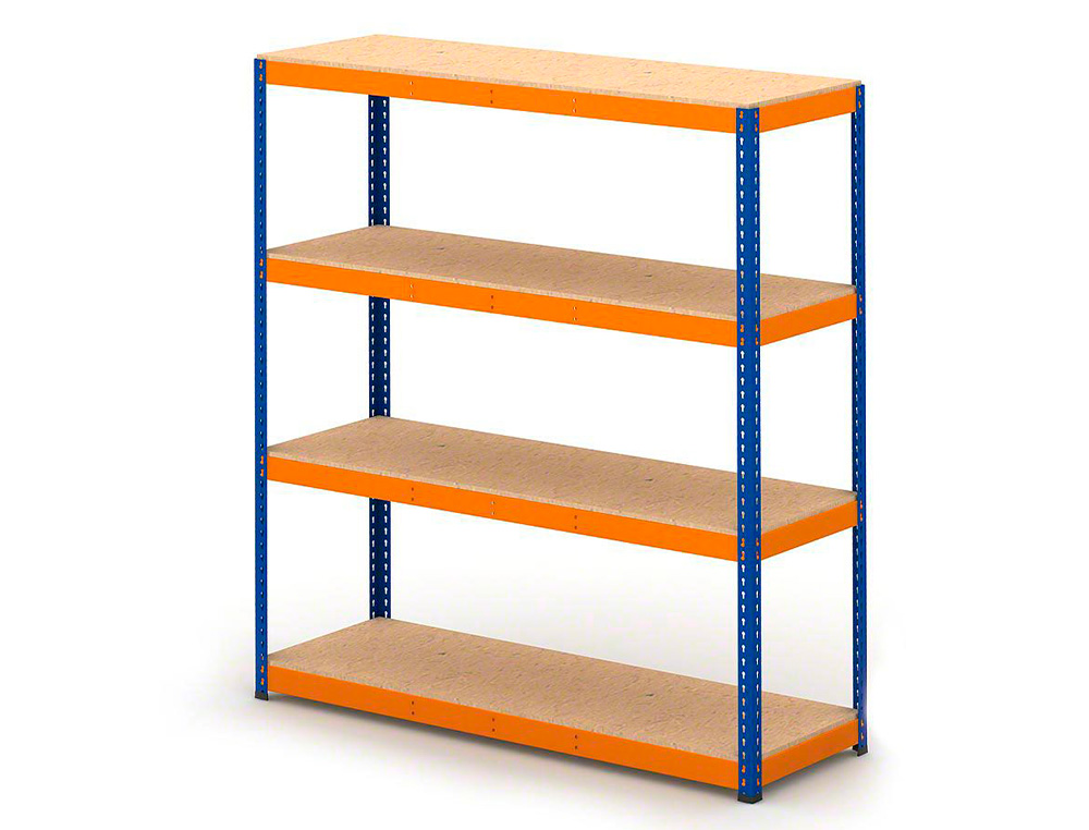 AR STORAGE - Estanteria metalica ar stabil xl 200x150x60 cm 4 estantes 500 kg por estante bandeja de madera sin tornillos color (Ref. ST18401-/15J408G00)