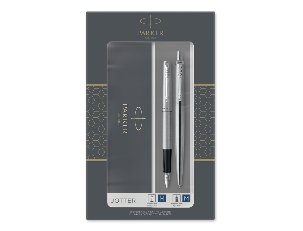 PARKER - Juego duo jotter acero ct boligrafo + pluma (Ref. 2093258)