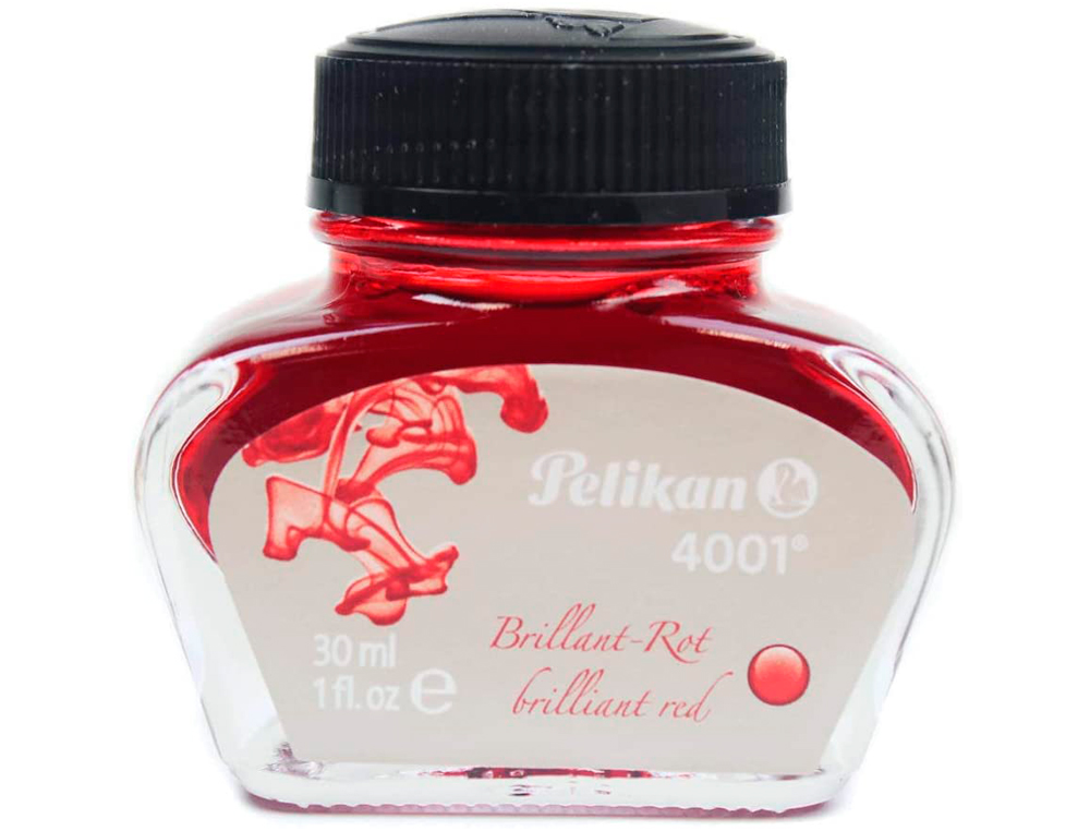 PELIKAN - Tinta estilografica 4001 rojo brillante frasco 30 ml (Ref. 301036)