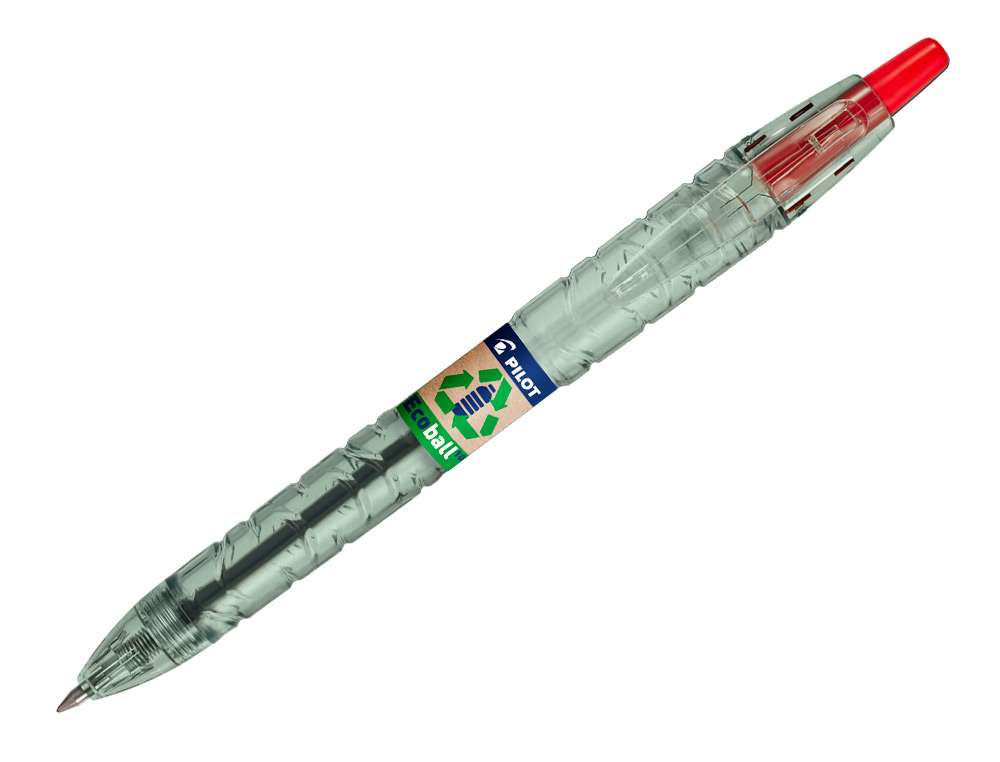 PILOT - Boligrafo ecoball plastico reciclado tinta aceite punta de bola 1 mm color rojo (Ref. NEBR)