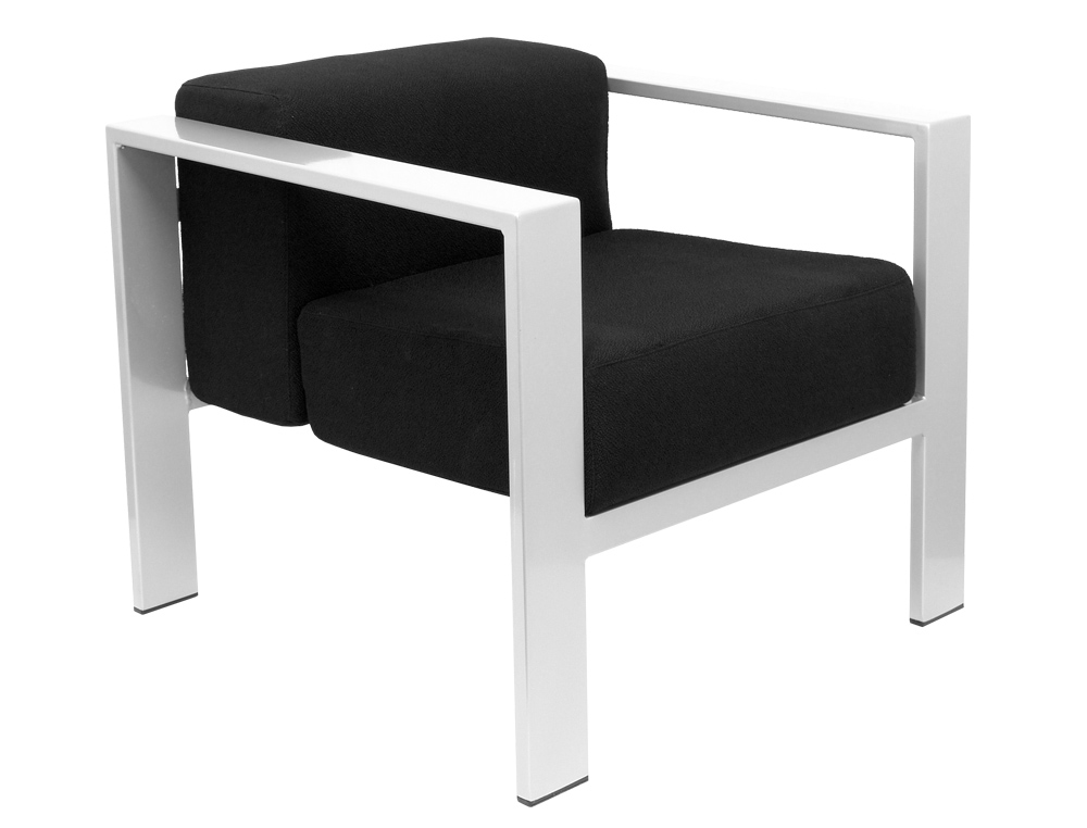 PIQUERAS Y CRESPO - Sillon pyc espera con brazos una plaza negro 640x700x700 mm (Ref. 52BALI840)