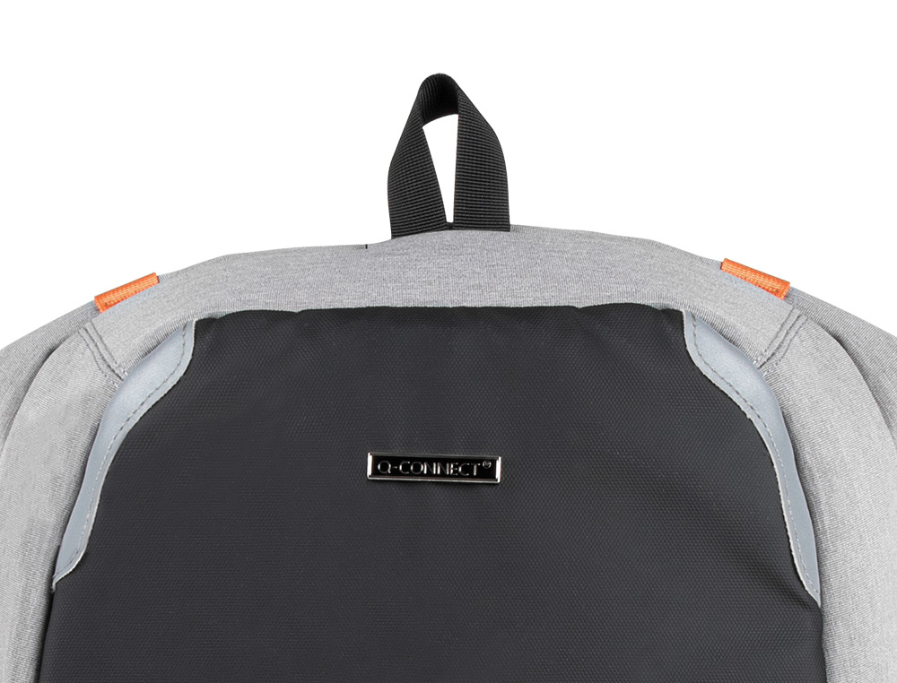 Q-CONNECT - Mochila para portatil 18\&quot; negra / gris poliester impermeable 460x170x310 mm (Ref. KF17990)