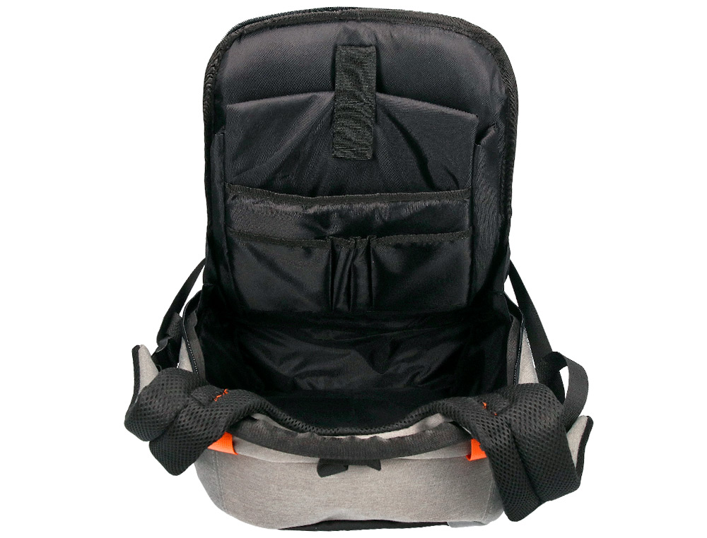 Q-CONNECT - Mochila para portatil 18\&quot; negra / gris poliester impermeable 460x170x310 mm (Ref. KF17990)