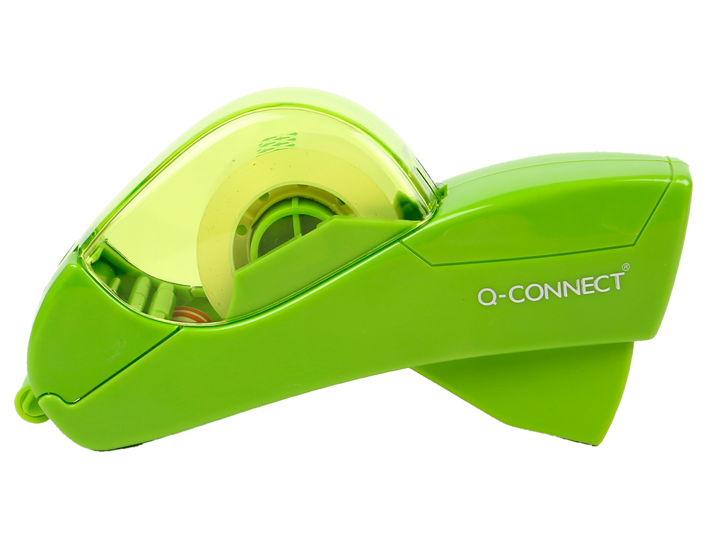 Q-CONNECT - Portarrollo automatico plastico verde para cintas de 12 y 19 mm incluye 2 cintas (Ref. KF14520)