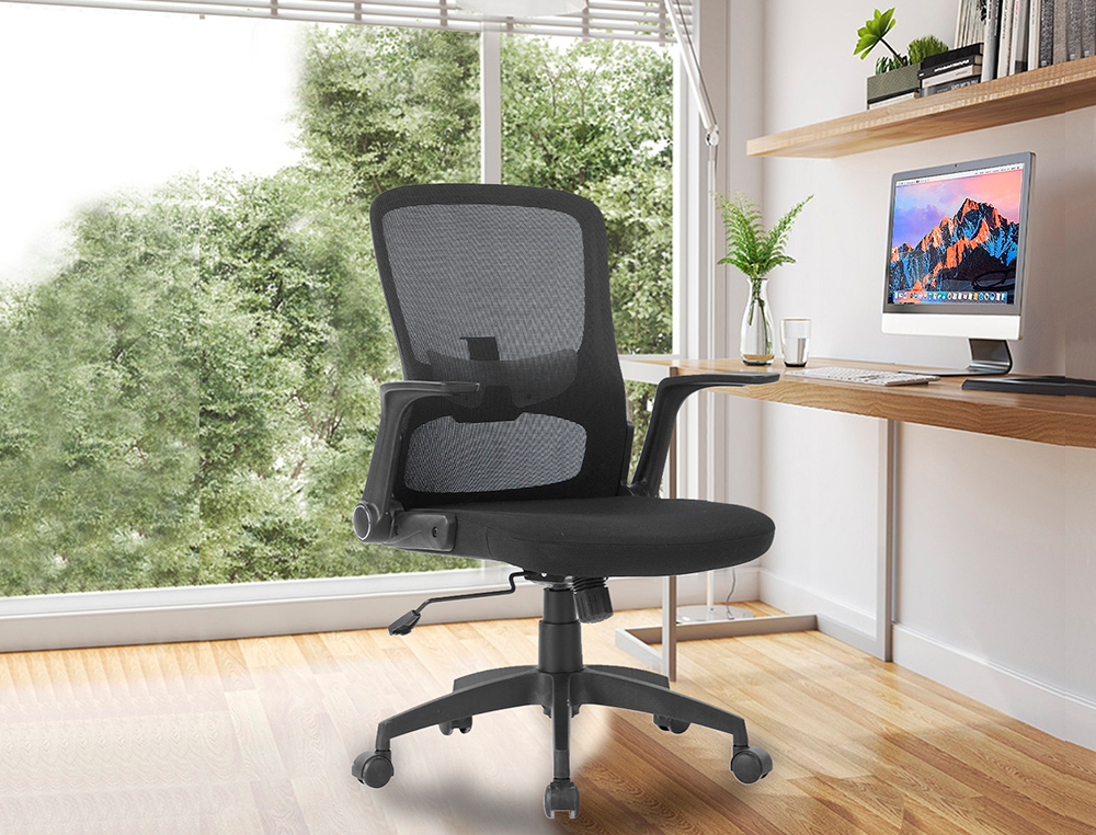 Q-CONNECT - Silla giratoria base metal regulable en altura 910+75mm alto 610mm ancho 550mm profundidad negro (Ref. KF19021)