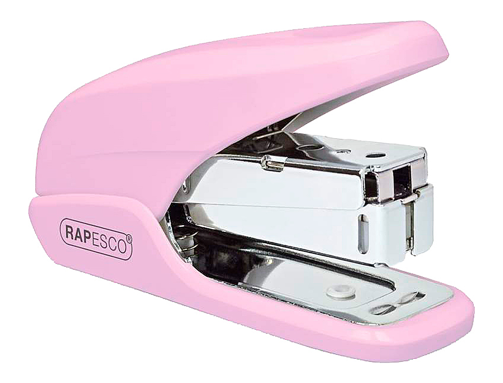 RAPESCO - Grapadora x5 mini capacidad 20 hojas usa grapas 24/6 y 26/6 color rosa (Ref. 1337)
