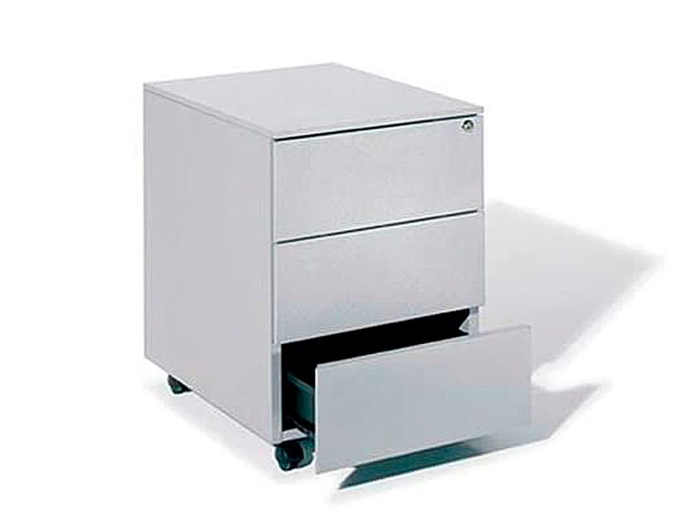 ROCADA - Cajonera metalica con tres cajones serie store 58x40x59,5 cm acabado ac13 blanco/blanco (Ref. 4054AC15)