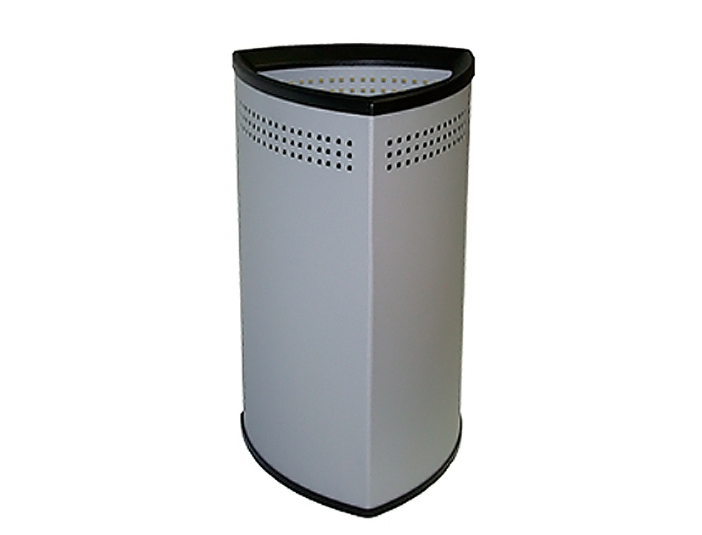 SIE - Paraguero metalico triangular 50x30 cm gris aro inferior pvc negro (Ref. 318)