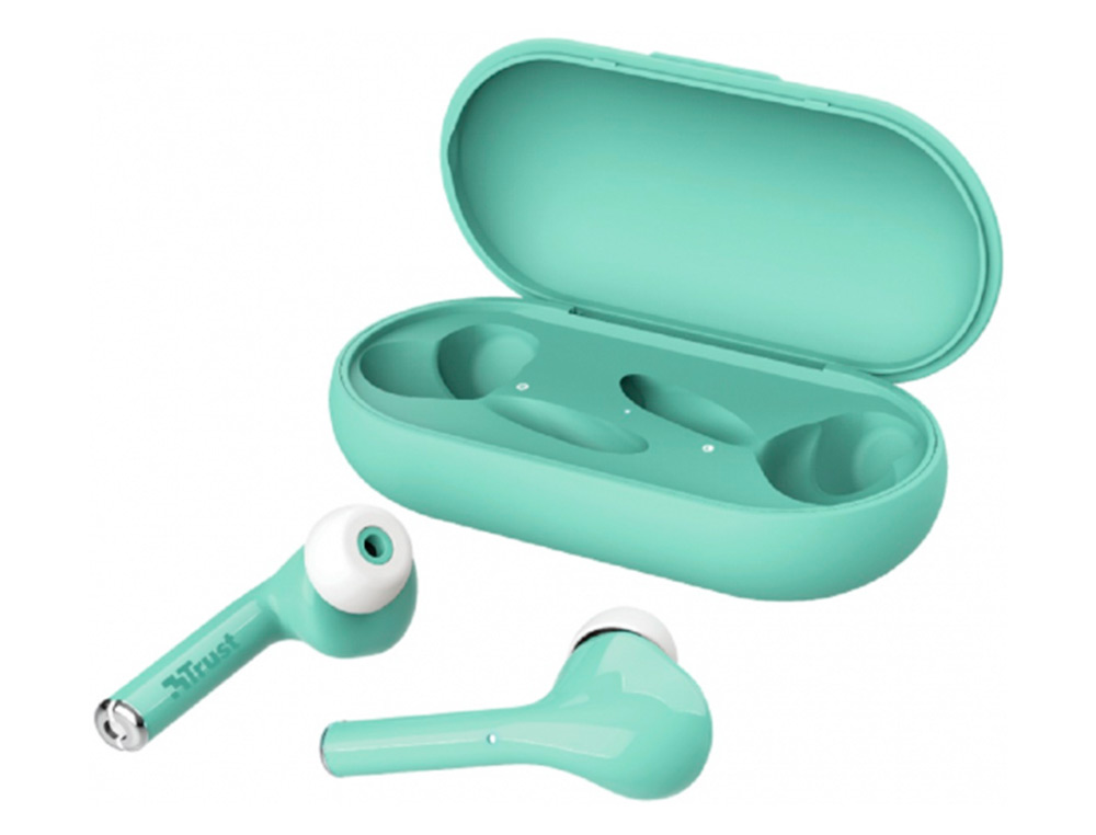 TRUST - Auricular nika inalambrico bluetooth con estuche de carga color turquesa (Ref. 23703)