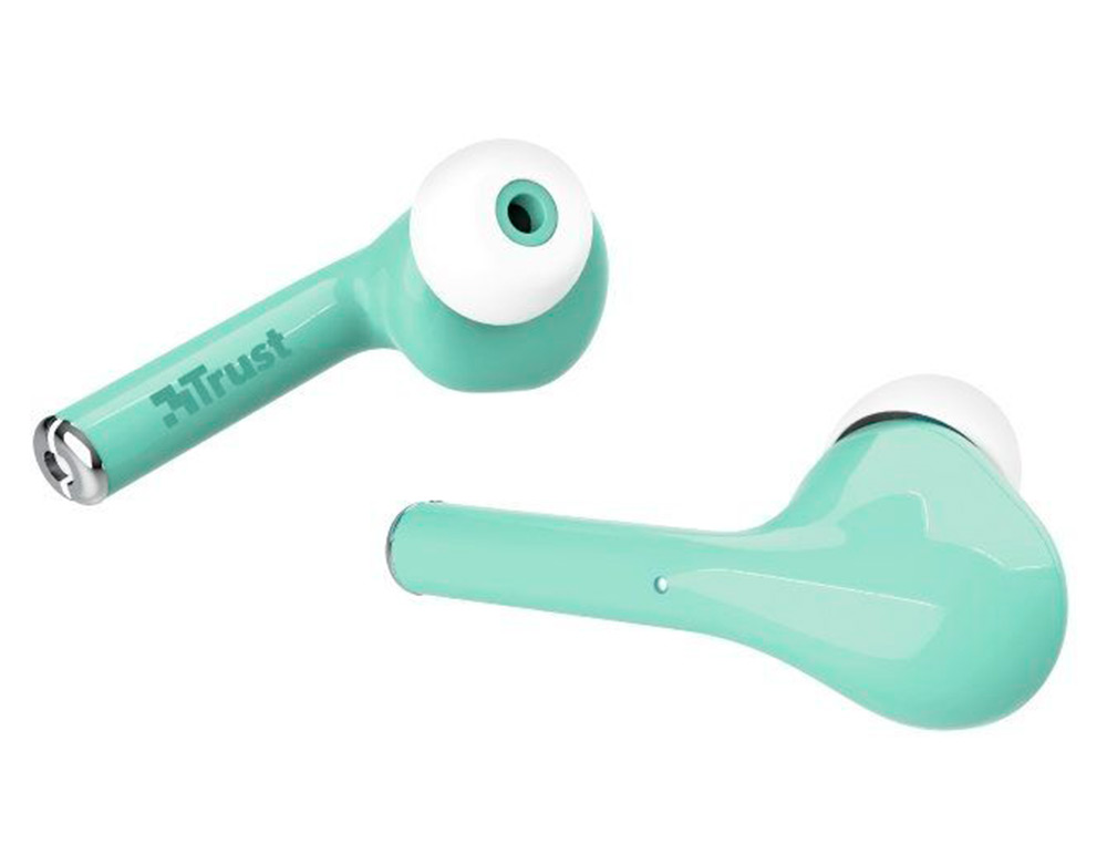 TRUST - Auricular nika inalambrico bluetooth con estuche de carga color turquesa (Ref. 23703)