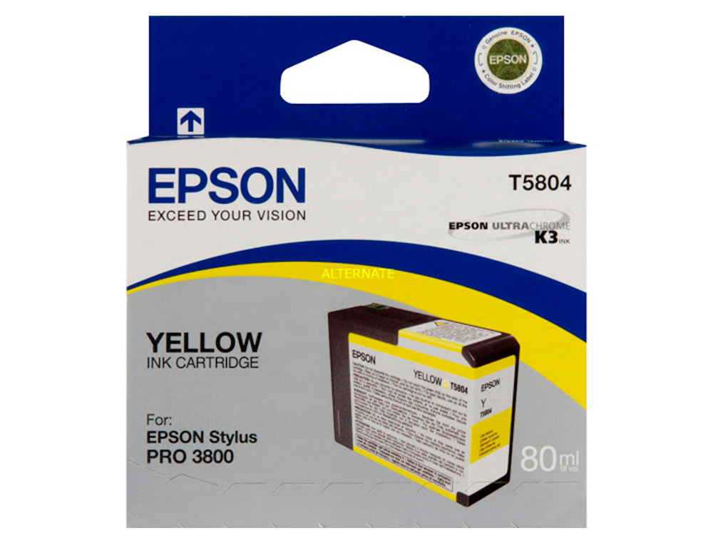 EPSON - Ink-jet stylus pro-3800/3880 amarilla (80ml) (Ref. C13T580400)