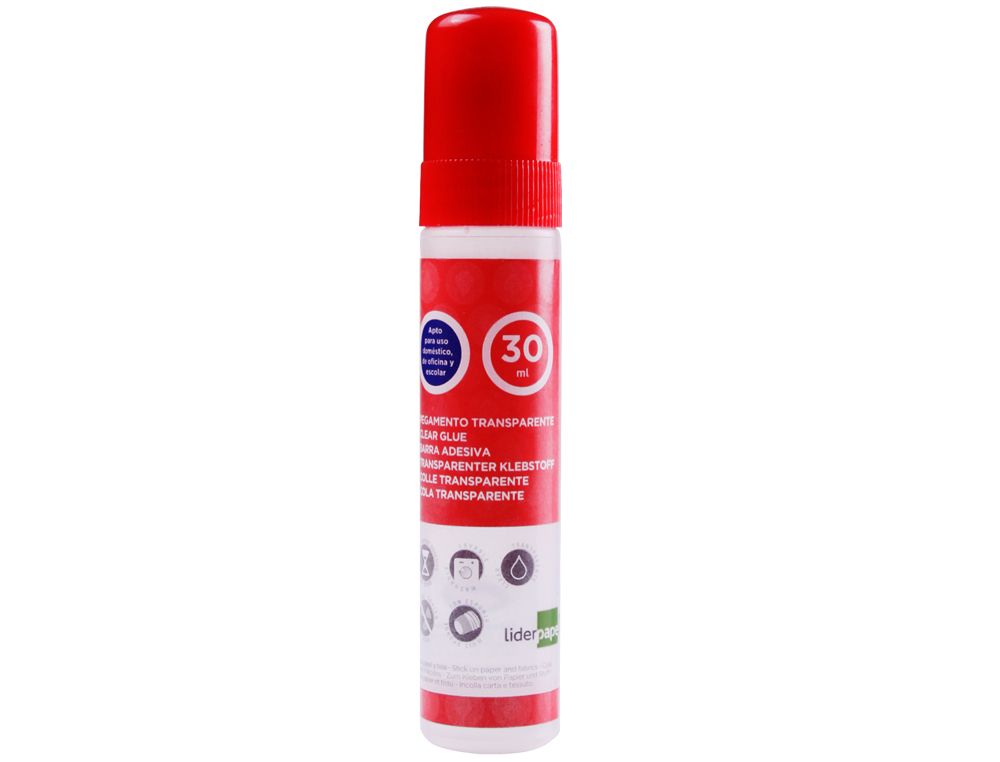 LIDERPAPEL - PEGAMENTO TRANSPARENTE LIQUIDO PARA PAPEL 30 ML