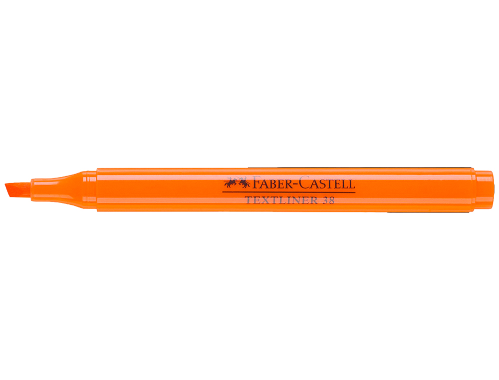 FABER CASTELL - Marcador fluorescente TEXTLINER 38.Cuerpo translúcido. Naranja fluorescente (Ref.157715)