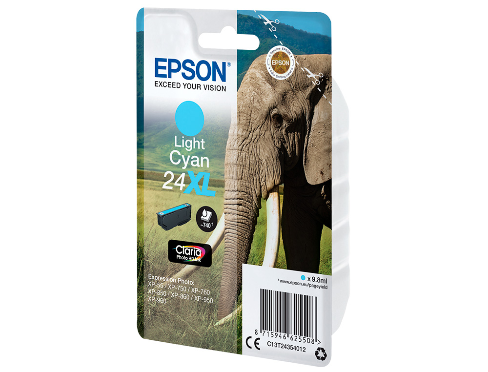 EPSON - cartucho inkjet cián claro CLARIA PHOTO 24XL 740P XP-55/7XX/8XX/9XX (Ref.C13T24354012)