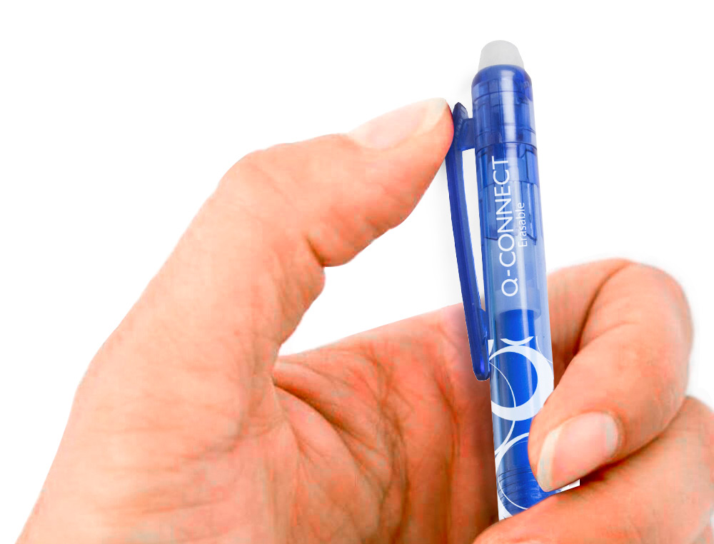 Q-CONNECT - BOLIGRAFO RETRACTIL BORRABLE 0,7 MM COLOR AZUL