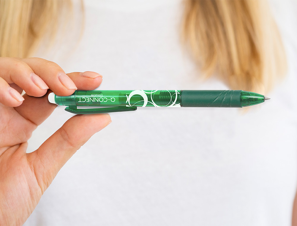 Q-CONNECT - BOLIGRAFO RETRACTIL BORRABLE 0,7 MM COLOR VERDE