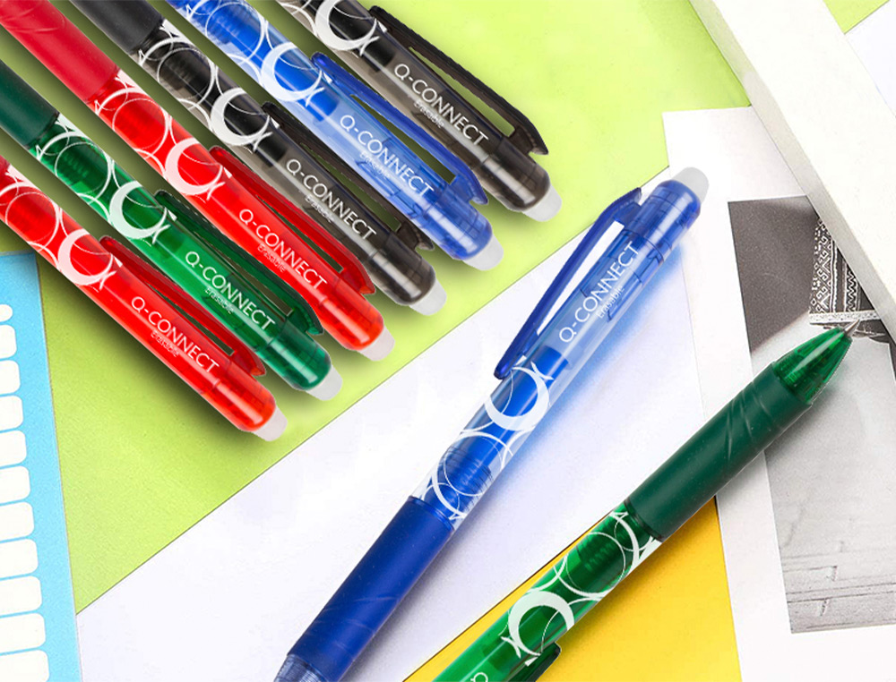 Q-CONNECT - BOLIGRAFO RETRACTIL BORRABLE 0,7 MM COLOR VERDE