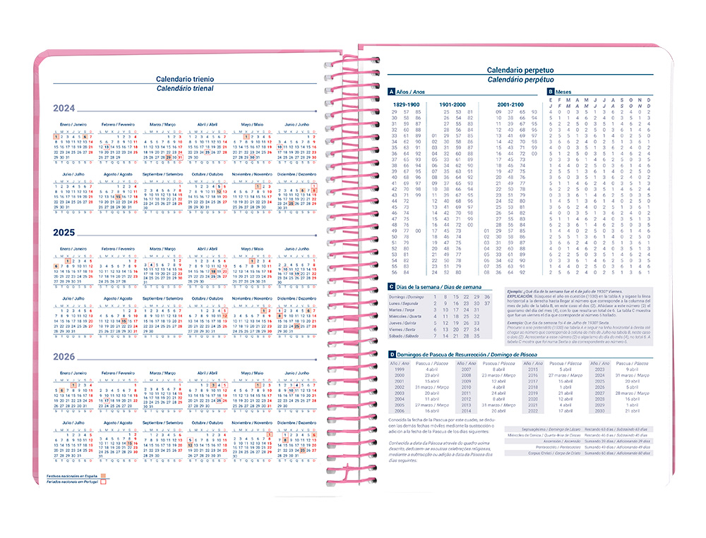 LIDERPAPEL - AGENDA ANUAL 2025 - SYROS - Espiral - Día Página - A5 148x210mm - VERDE (Ref.170422)