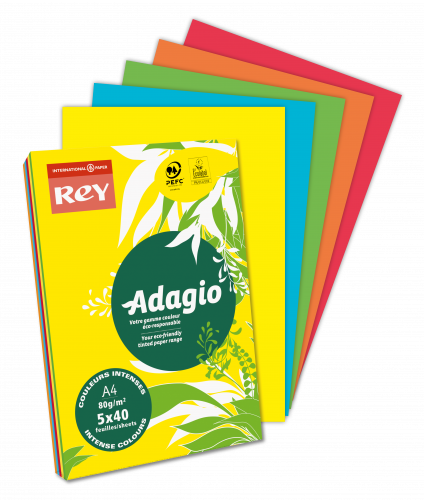 ADAGIO - PAQUETE 500H PAPEL 80GR A4 VERDE INTENSO (Ref.156251)