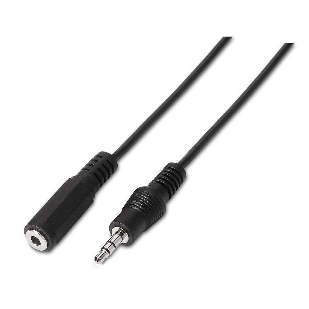 AISENS - CABLE AUDIO ESTÉREO, JACK 3.5/M-JACK 3.5/H, NEGRO, 1.5M (Ref.A128-0145)