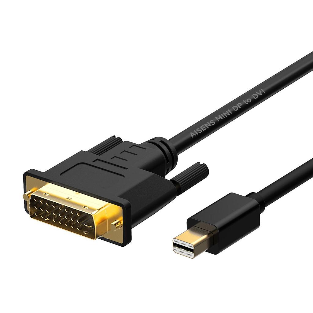 AISENS - CABLE CONVERSOR MINI DP A DVI, MINI DP/M-DVI/M, NEGRO, 2.0M (Ref.A125-0363)