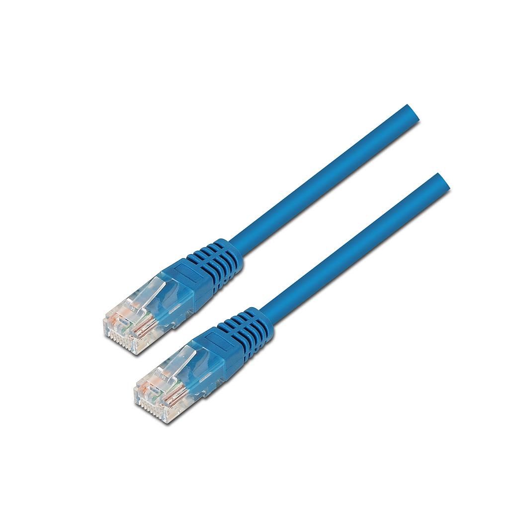 AISENS - CABLE DE RED LATIGUILLO RJ45 CAT.5E UTP AWG24, AZUL, 2.0M (Ref.A133-0192)