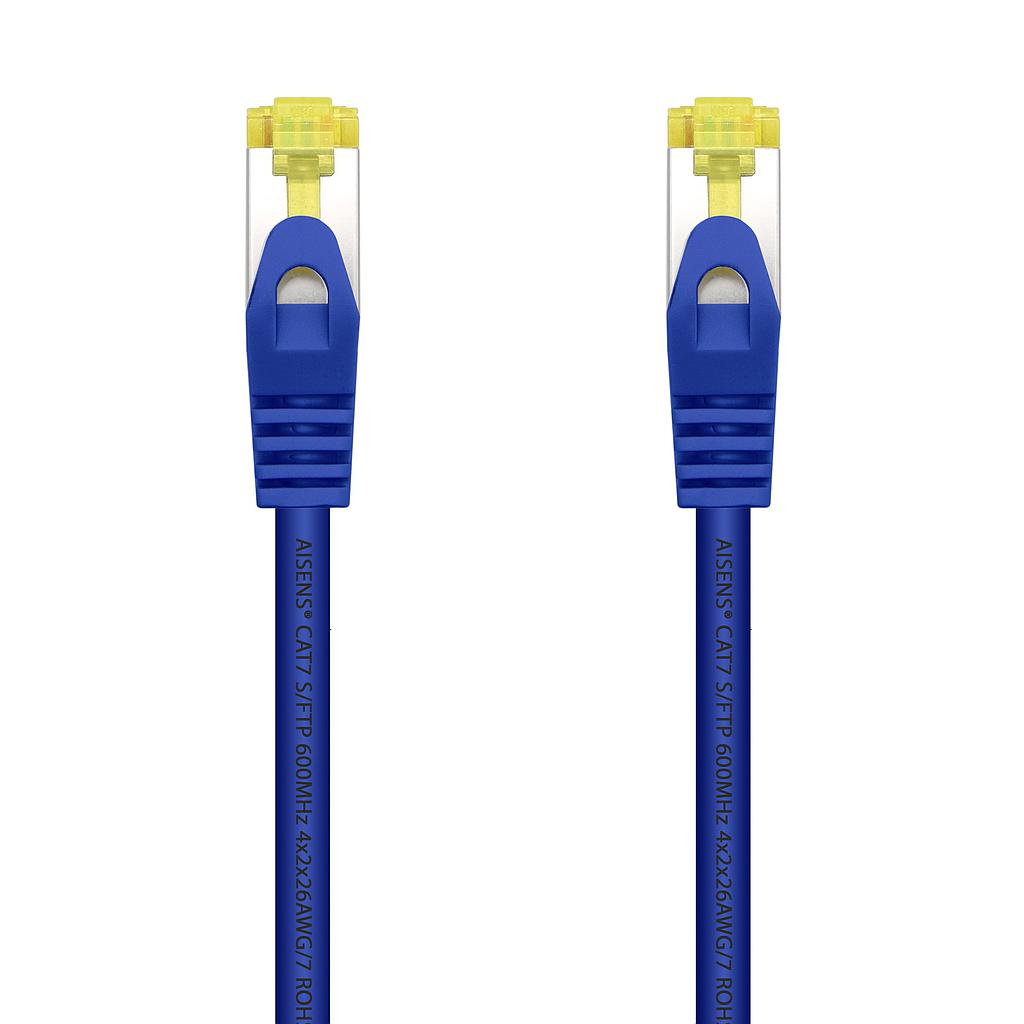 AISENS - CABLE DE RED LATIGUILLO RJ45 LSZH CAT.7 600 MHZ S/FTP PIMF AWG26, AZUL, 1.0M (Ref.A146-0478)