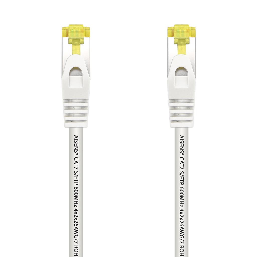 AISENS - CABLE DE RED LATIGUILLO RJ45 LSZH CAT.7 600 MHZ S/FTP PIMF AWG26, BLANCO, 2.0M (Ref.A146-0491)