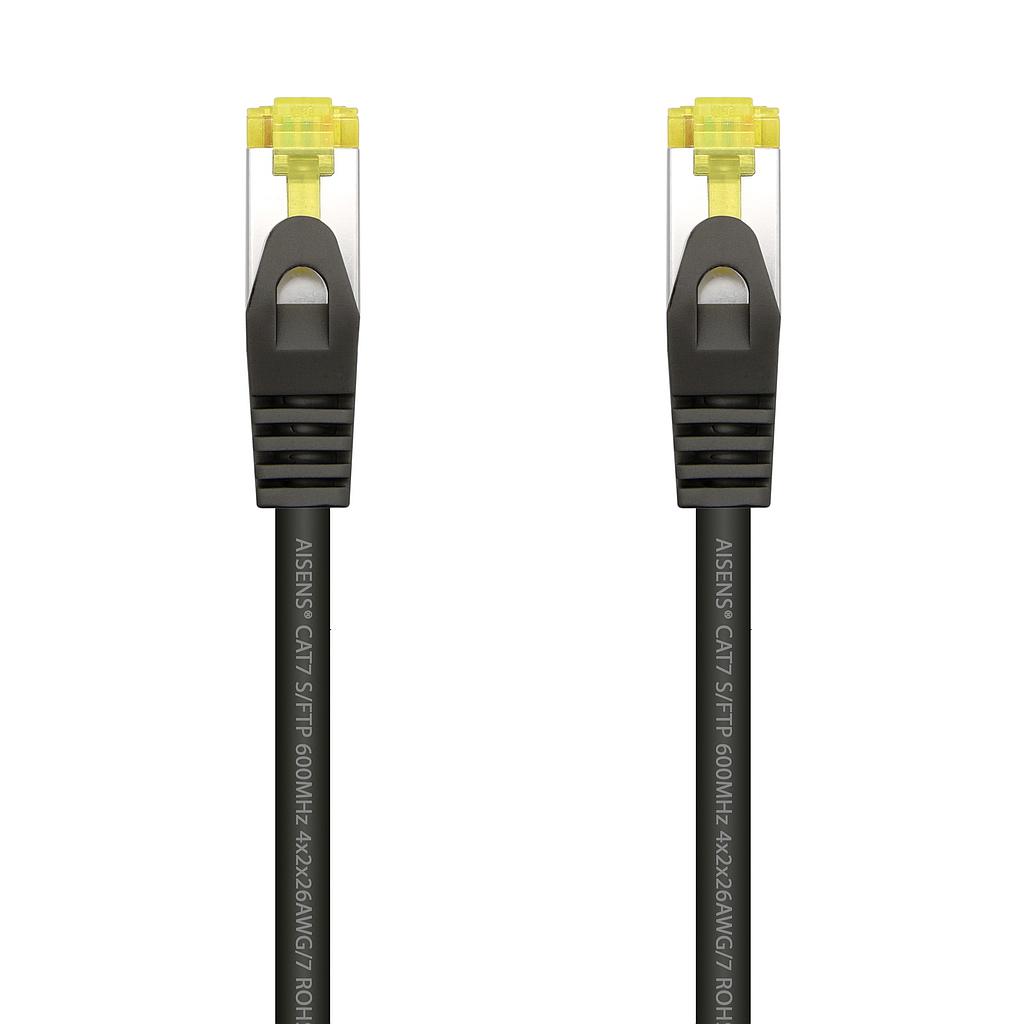 AISENS - CABLE DE RED LATIGUILLO RJ45 LSZH CAT.7 600 MHZ S/FTP PIMF AWG26, NEGRO, 1.0M (Ref.A146-0486)