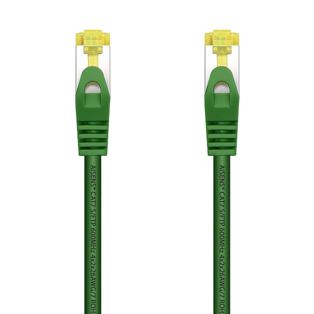AISENS - CABLE DE RED LATIGUILLO RJ45 LSZH CAT.7 600 MHZ S/FTP PIMF AWG26, VERDE, 2.0M (Ref.A146-0483)