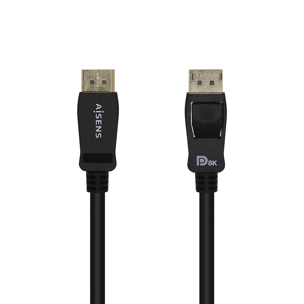 AISENS - CABLE DISPLAYPORT CERTIFICADO V1.4 8K@60HZ, DP/M-DP/M, NEGRO, 2.0M (Ref.A149-0432)