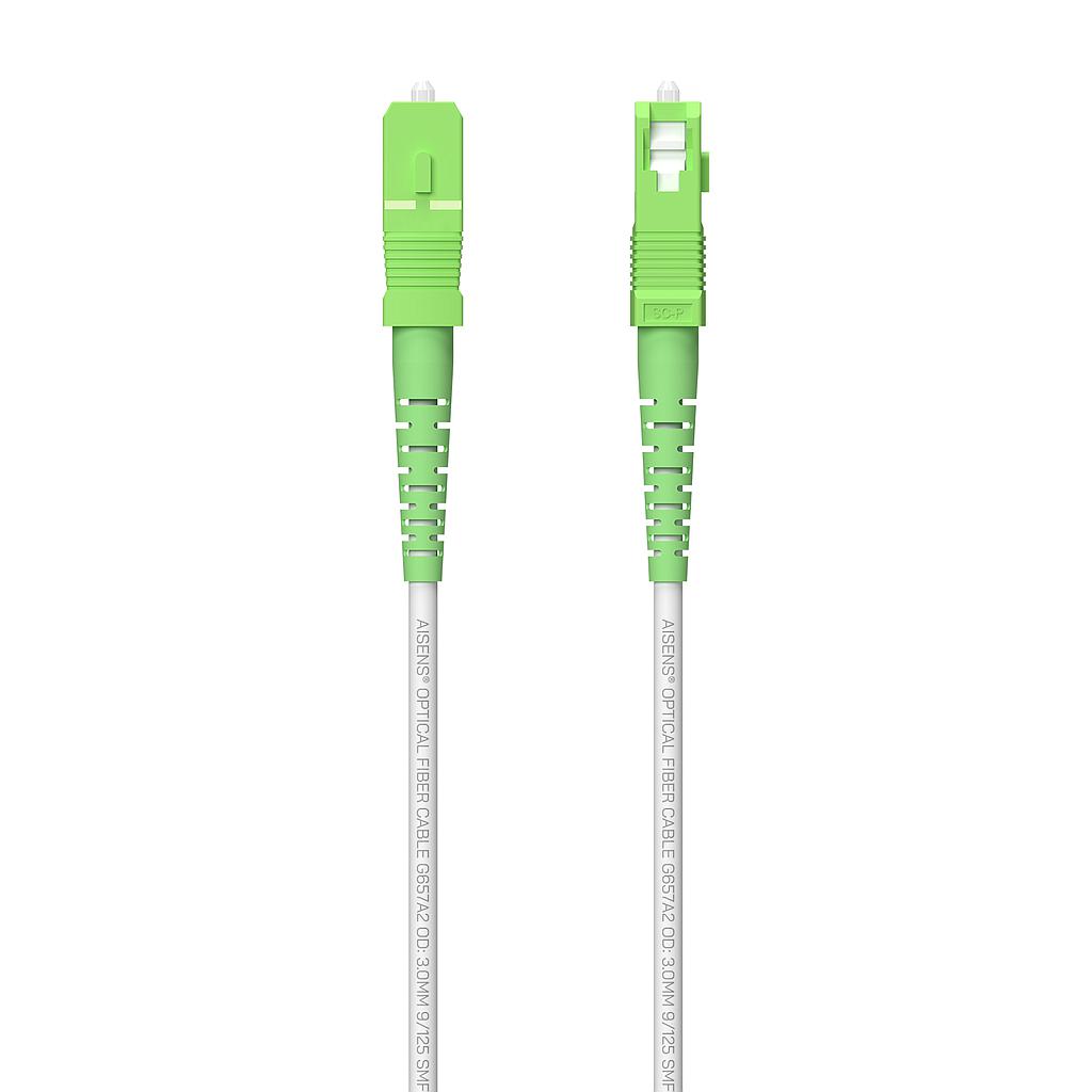 AISENS - Cable fibra optica latiguillo 120 M G657A2 3.0 9/125 SMF simplex CPR Dca LSZH, SC/APC-SC/APC, (Ref.A152-0618)