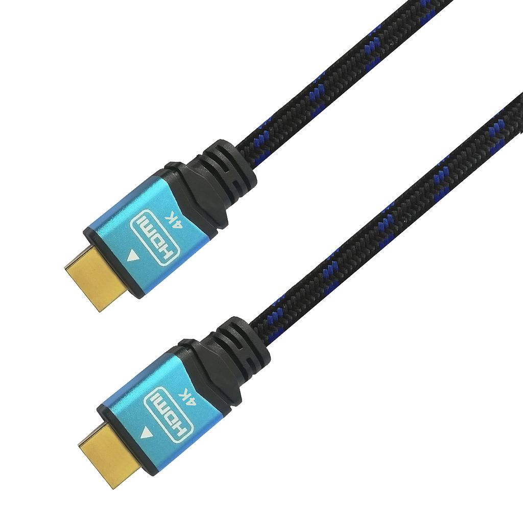 AISENS - CABLE HDMI V2.0 PREMIUM ALTA VELOCIDAD / HEC 4K@60HZ 18GBPS, A/M-A/M, NEGRO/AZUL, 1.0M (Ref.A120-0356)