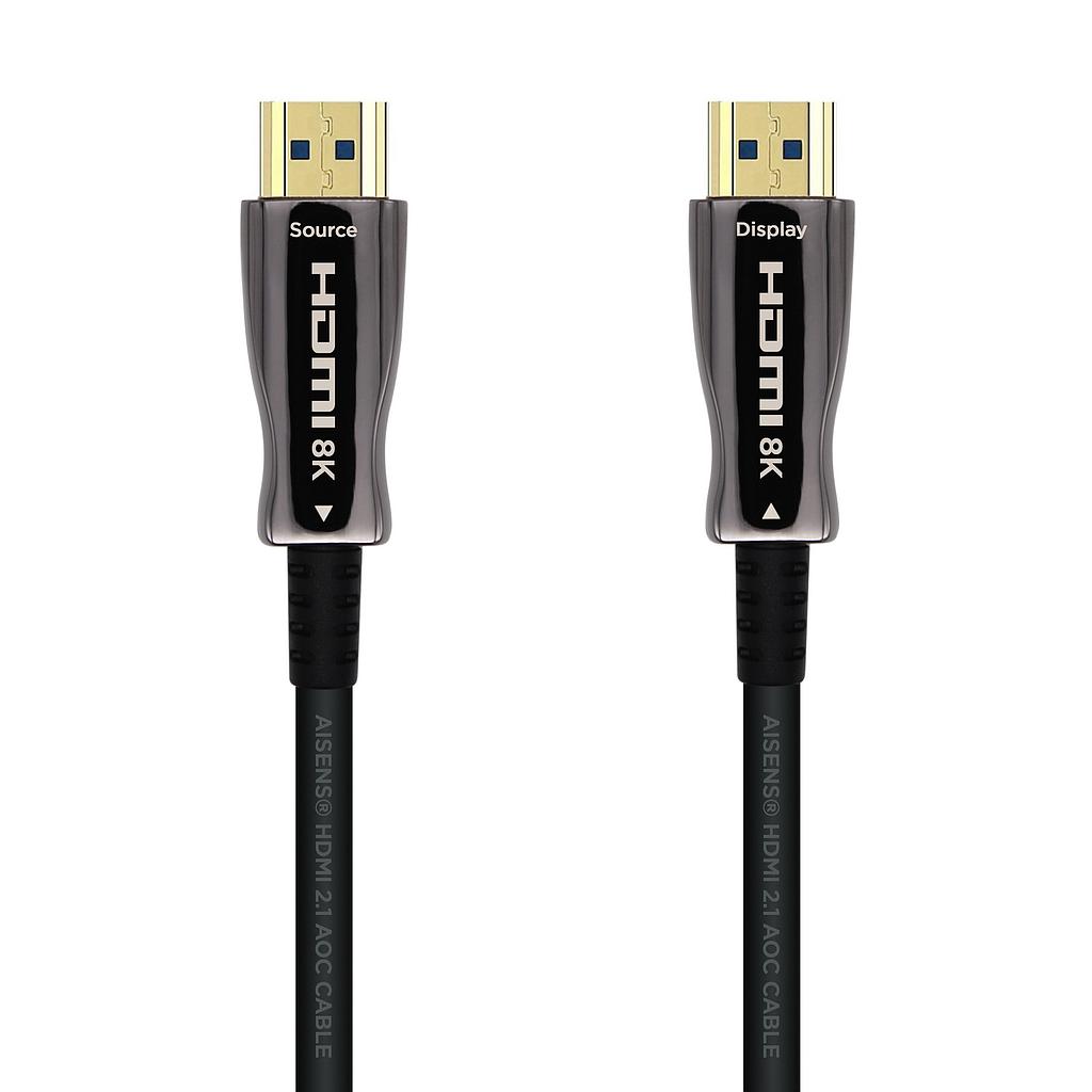 AISENS - CABLE HDMI V2.1 AOC ULTRA ALTA VELOCIDAD / HEC 8K@60HZ 4K@120HZ 4:4:4 48GBPS, A/M-A/M, NEGR (Ref.A153-0515)