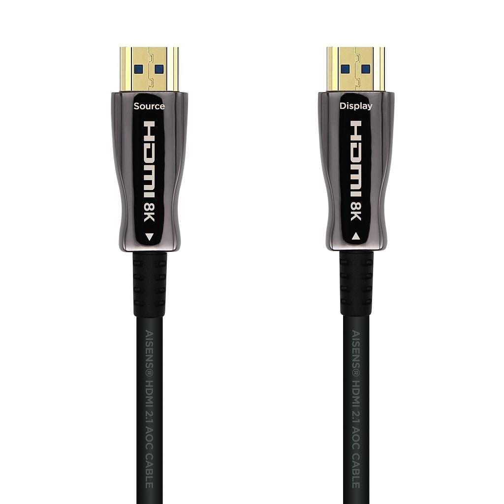 AISENS - CABLE HDMI V2.1 AOC ULTRA ALTA VELOCIDAD / HEC 8K@60HZ 4K@120HZ 4:4:4 48GBPS, A/M-A/M, NEGR (Ref.A153-0517)