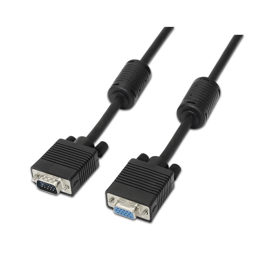 AISENS - CABLE SVGA CON FERRITA, HDB15/M-HDB15/H, NEGRO, 1.8M (Ref.A113-0078)