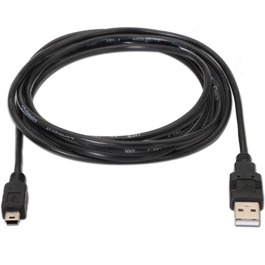 AISENS - CABLE USB 2.0 TIPO A/M - MINI B/M NEGRO 1,0M (Ref.A101-0024)