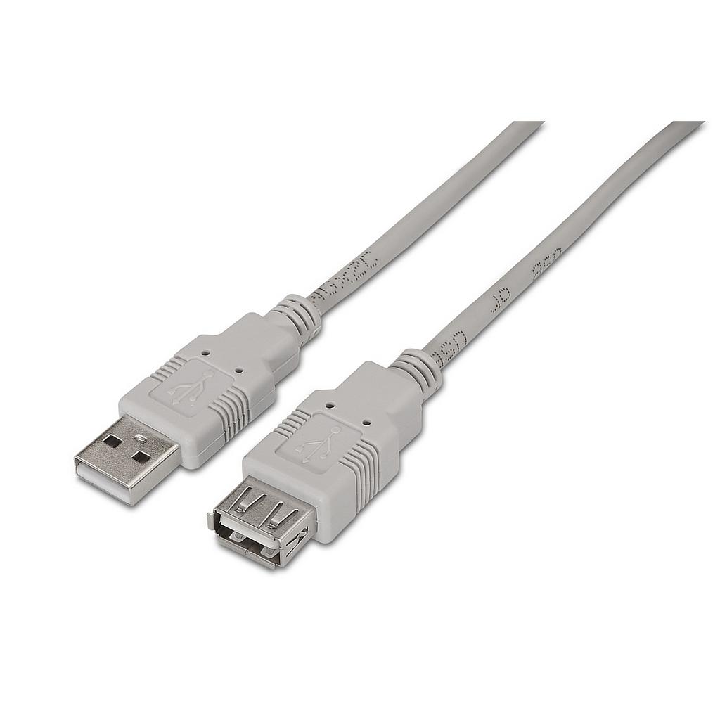 AISENS - CABLE USB 2.0, TIPO A/M-A/H, BEIGE, 3.0M (Ref.A101-0014)