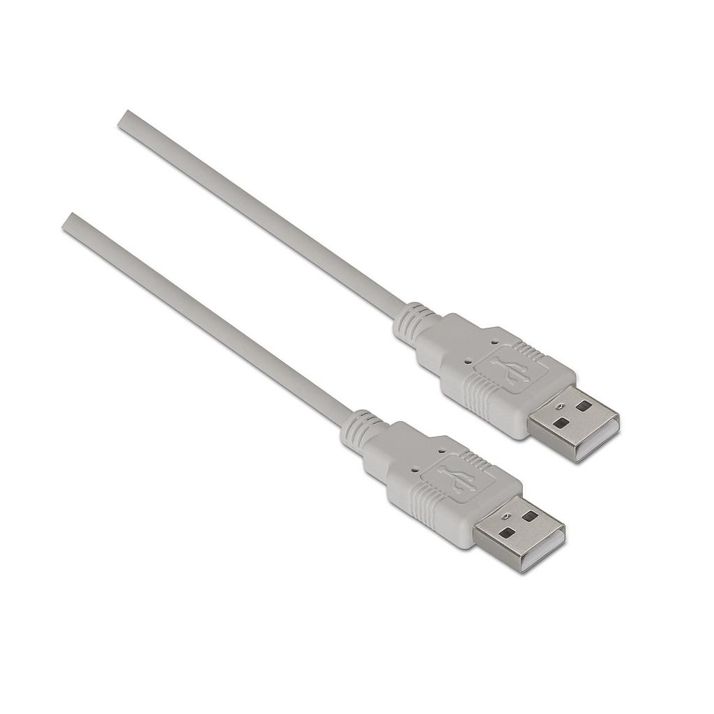 AISENS - CABLE USB 2.0, TIPO A/M-A/M, BEIGE, 2.0M (Ref.A101-0022)