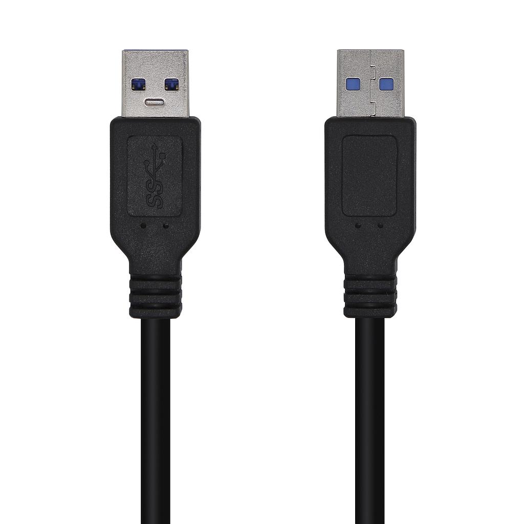 AISENS - CABLE USB 3.0, TIPO A/M-A/M, NEGRO, 2.0M (Ref.A105-0447)