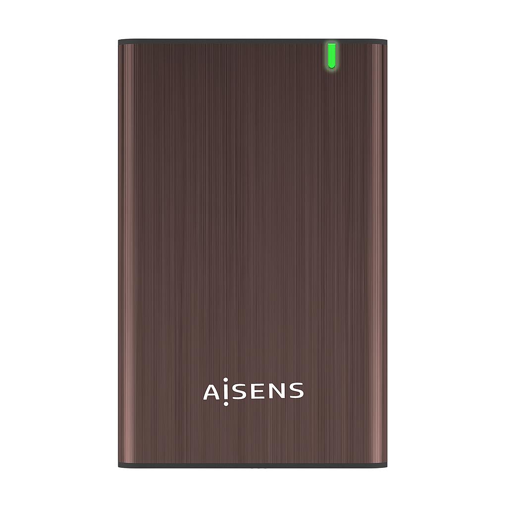 AISENS - CAJA EXTERNA 2,5 9.5MM SATA A USB 3.0/USB3.1 GEN1, MARRON (Ref.ASE-2525BWN)