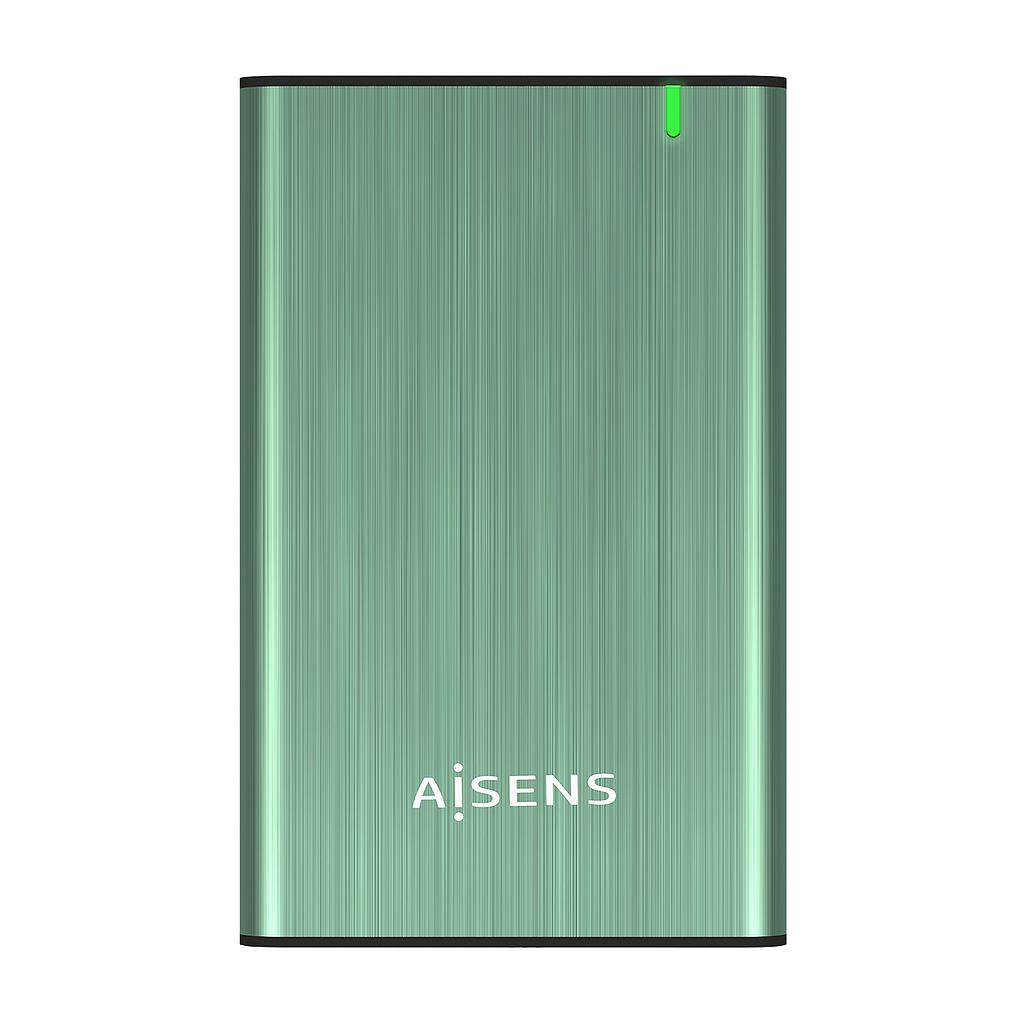AISENS - CAJA EXTERNA 2,5 ASE-2525BWN 9.5MM SATA A USB 3.0/USB3.1 GEN1, VERDE PRIMAVERA (Ref.ASE-2525SGN)