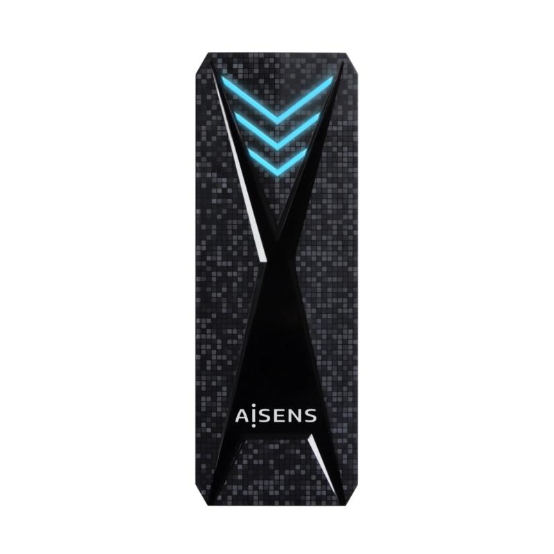 AISENS - CAJA EXTERNA M.2 (NGFF) RGB GAMING NVMe A USB3.2 GEN2, NEGRA (Ref.ASM2-RGB013B)