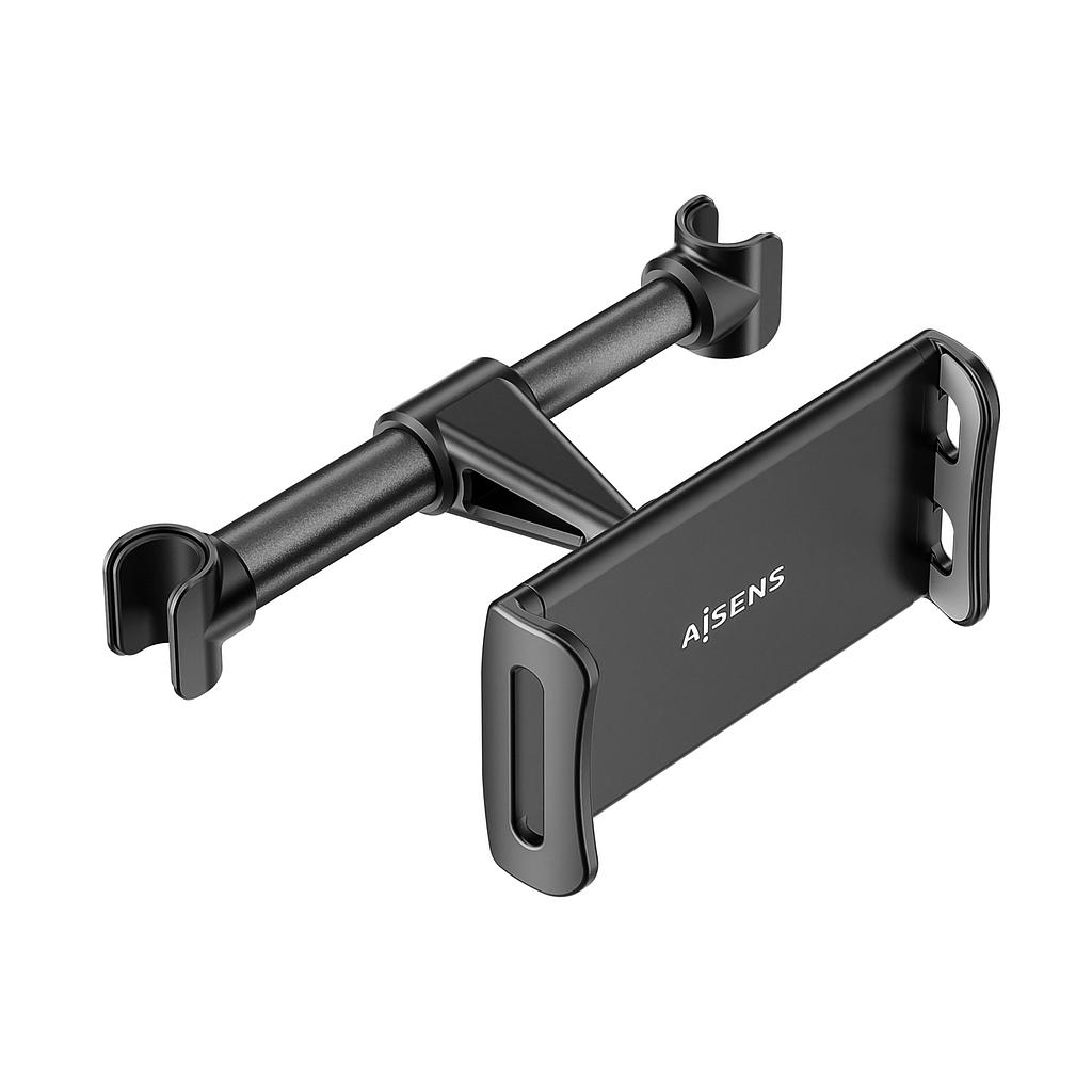 AISENS - SOPORTE COCHE AJUSTABLE (1 PIVOTE) PARA REPOSACABEZAS PARA TELEFONO / TABLET, NEGRO (Ref.MSC1P-107)