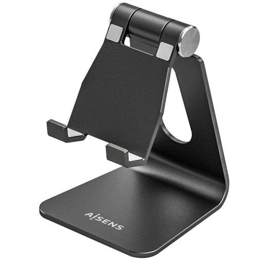 AISENS - SOPORTE DE SOBREMESA TAMAÑO M AJUSTABLE (1 PIVOTE) PARA MOVIL / TABLET, NEGRO (Ref.MS1PM-084)